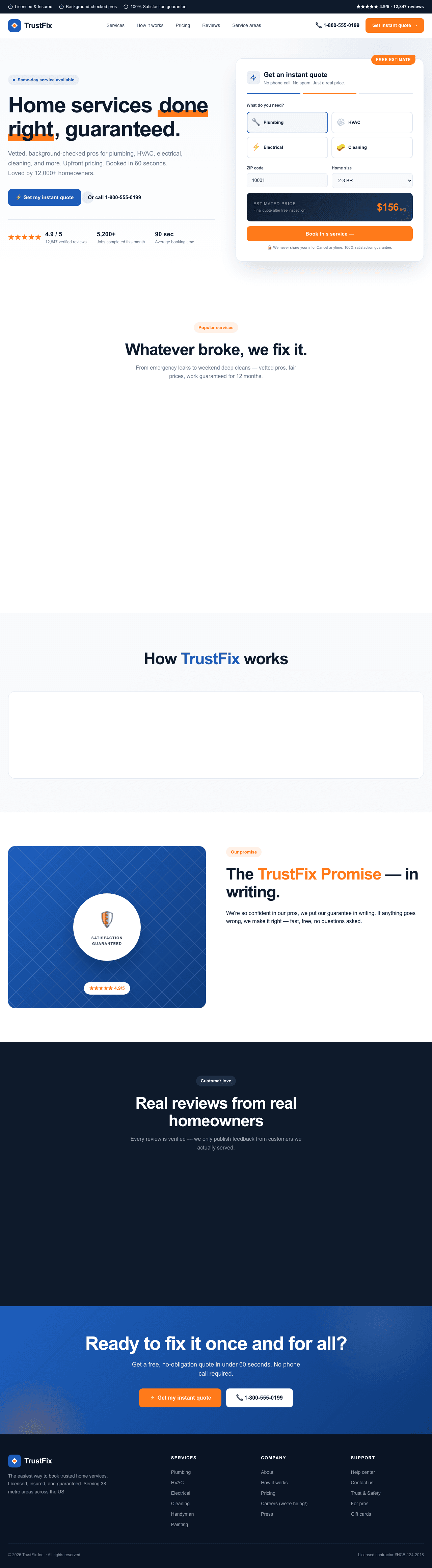 TrustFix website concept