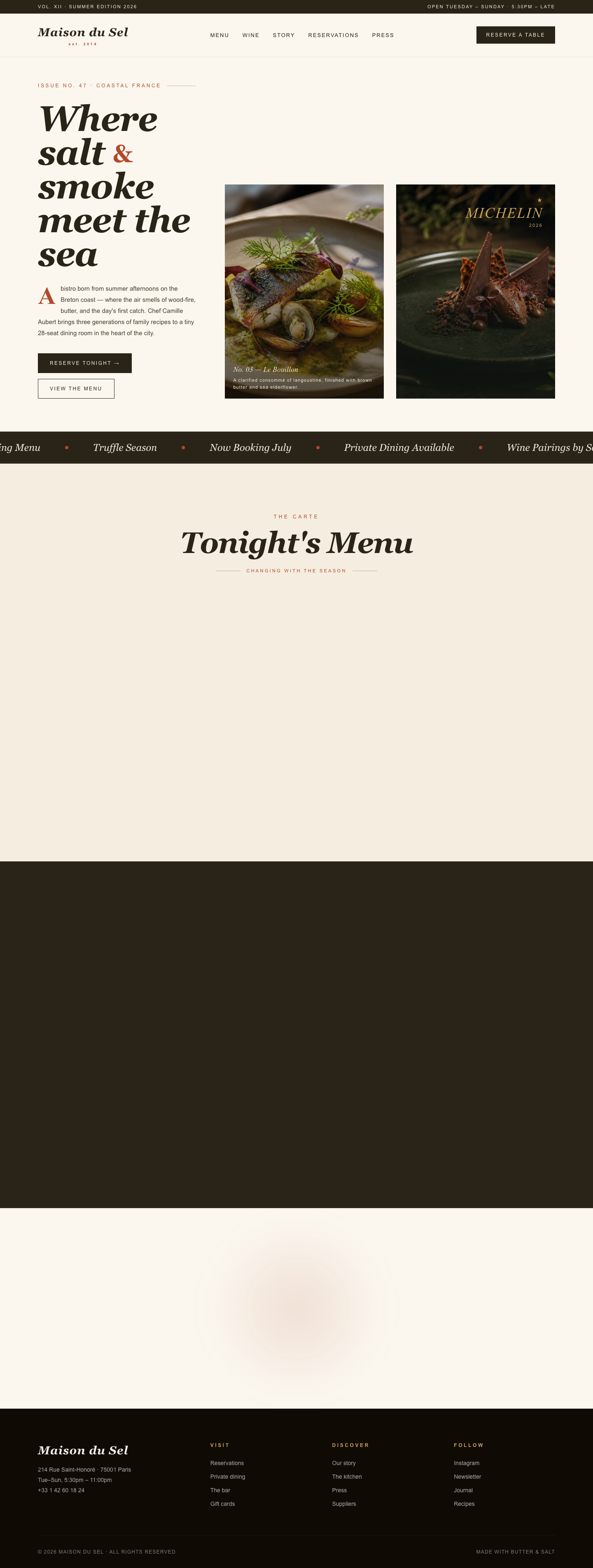 Local Restaurant & Café Landing Page — screenshot preview