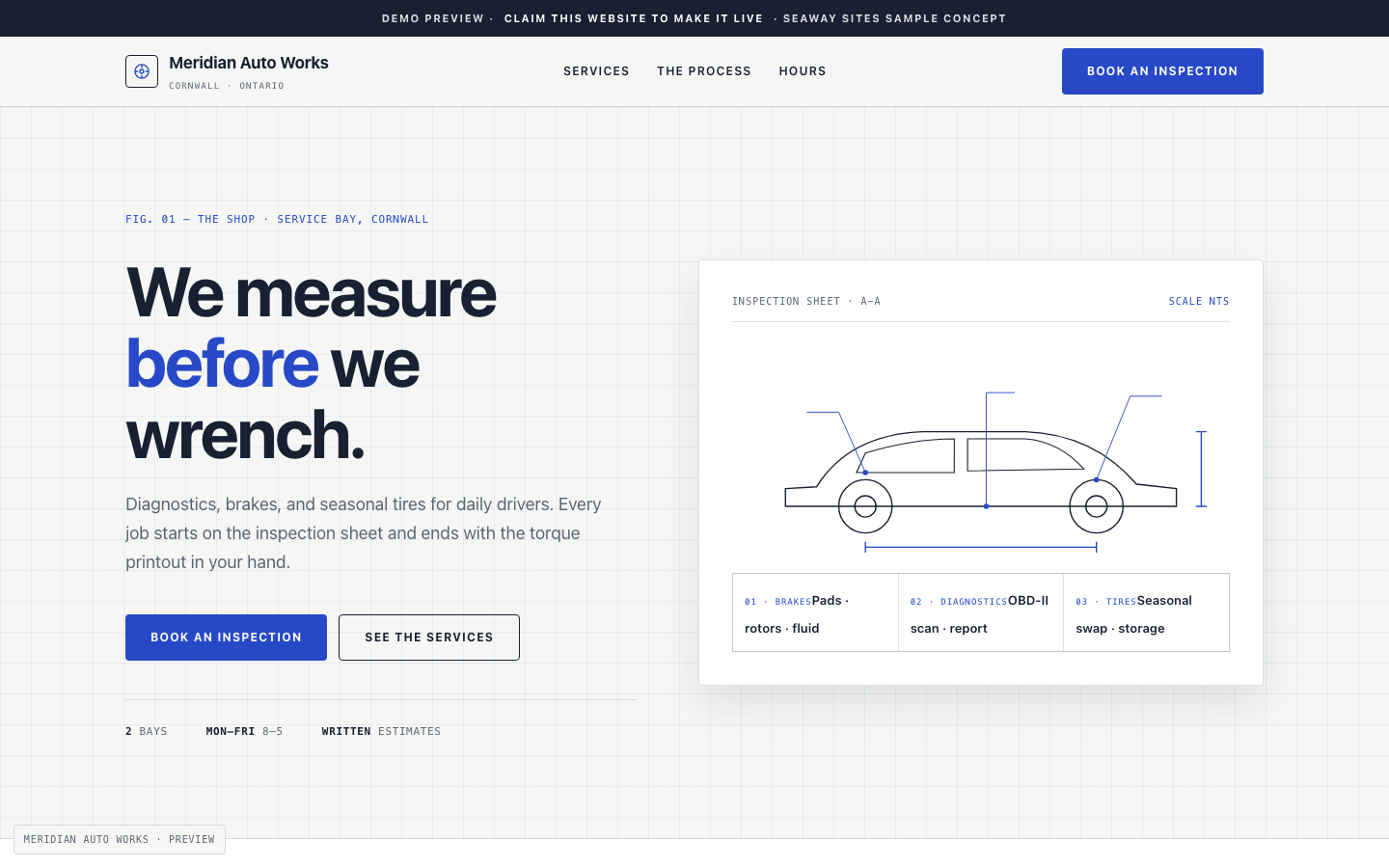 Local Auto Repair Shop Landing Page — screenshot preview