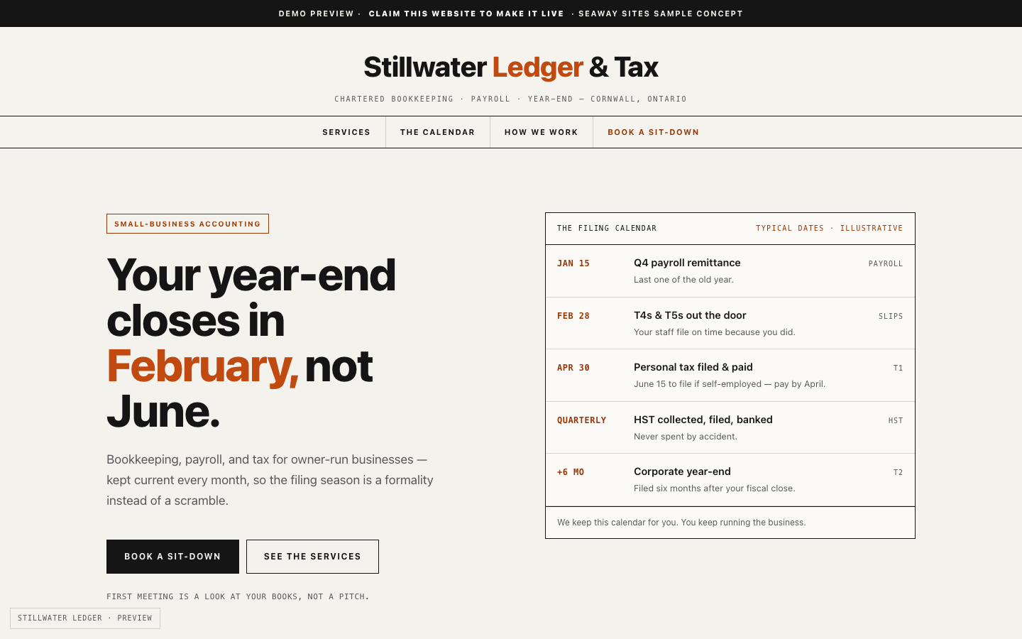 Local Accounting Firm Landing Page — screenshot preview